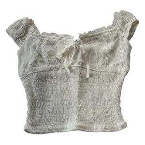 🤍 Garage White Off Shoulder Crop Top 🤍